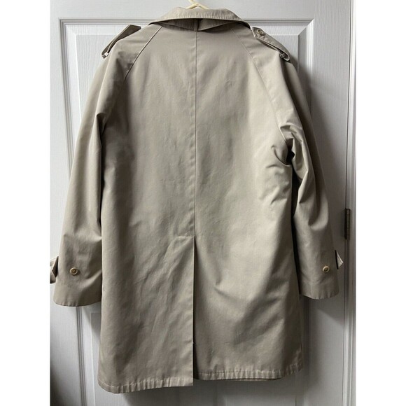 Oleg Cassini Men Size 40 Long Tan All Weather Trench Coat Zip Out Lining EUC - Picture 4 of 7